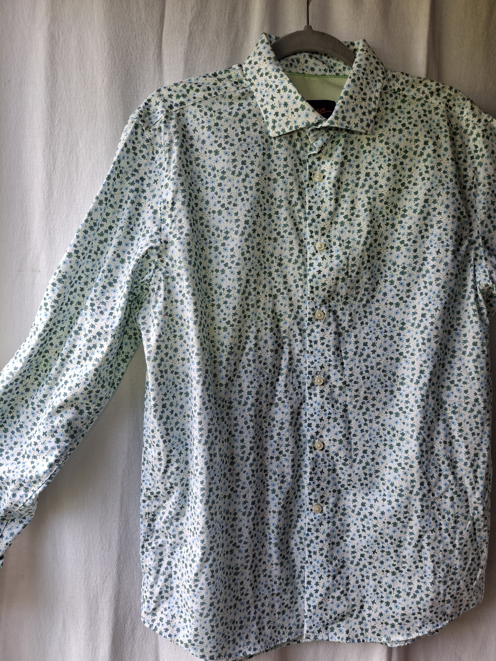 Egara Men's Blue Floral Lightweight Shirt Slim Fit